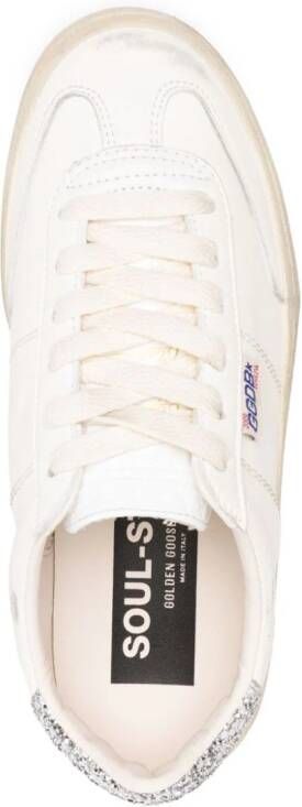Golden Goose Soul Star distressed glittered sneakers White