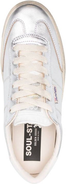 Golden Goose Soul-Star metallic leather sneakers Silver