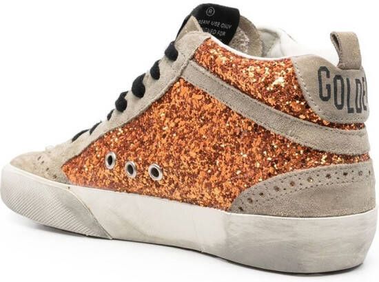 Golden Goose Star glitter-embellished sneakers Orange