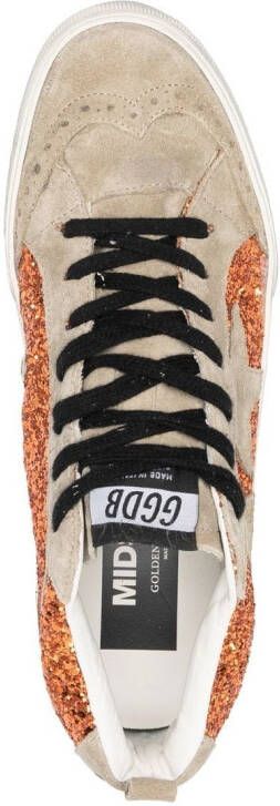 Golden Goose Star glitter-embellished sneakers Orange