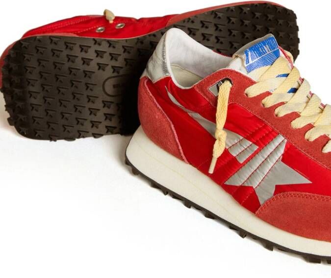 Golden Goose Star Laminated Trainers Red
