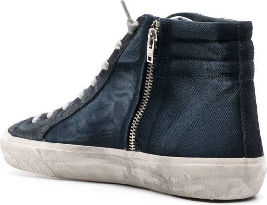 Golden Goose star-patch lace-up sneakers Blue