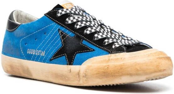Golden Goose star-patch round-toe sneakers Blue