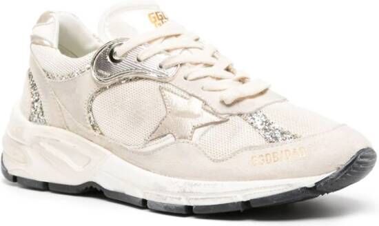 Golden Goose Star-patch suede distressed sneakers White