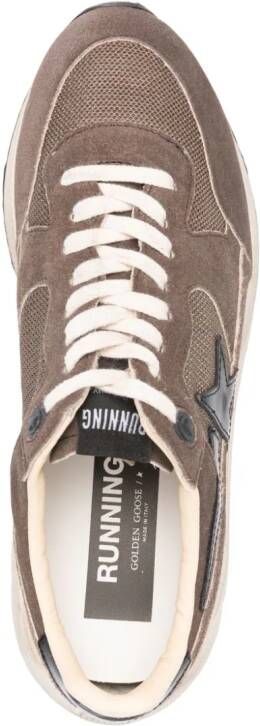 Golden Goose star-patch suede panelled sneakers Brown