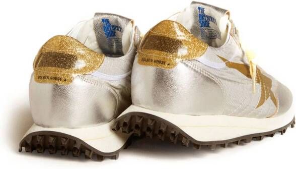 Golden Goose Star Printed Glitter Trainers Silver