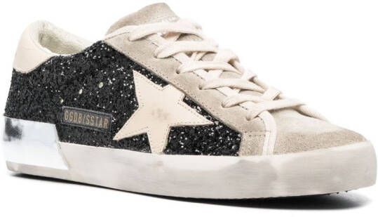 Golden Goose Super-Star glitter-detail sneakers Black