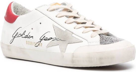 Golden Goose Super-Star glitter-detail sneakers White