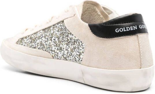 Golden Goose Super-Star glitter suede sneakers Neutrals