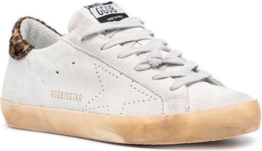 Golden Goose Super-Star leopard-print lace-up sneakers Grey