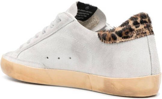 Golden Goose Super-Star leopard-print lace-up sneakers Grey