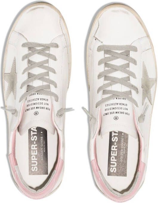 Golden Goose Superstar distressed lace-up sneakers White