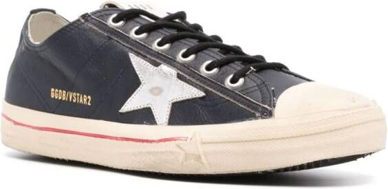 Golden Goose V-Star distressed-effect leather sneakers Blue
