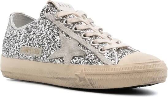 Golden Goose V-Star glittered sneakers Silver