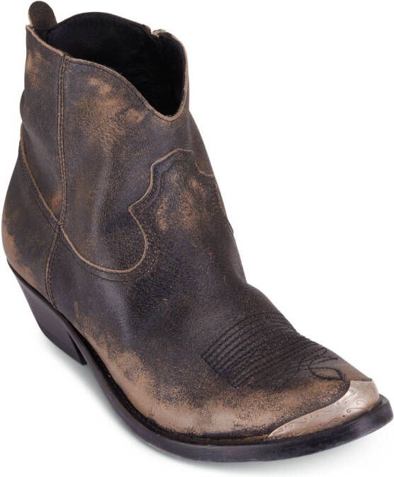 Golden Goose Young distressed-effect ankle boots Brown