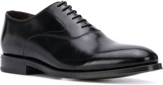 Green George pointed toe lace-up Oxford shoes Black