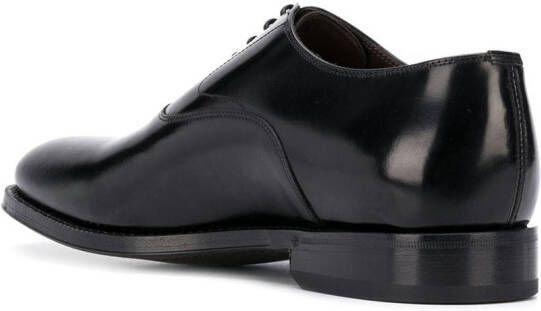 Green George pointed toe lace-up Oxford shoes Black