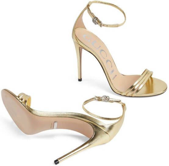Gucci 110mm metallic leather sandals Gold