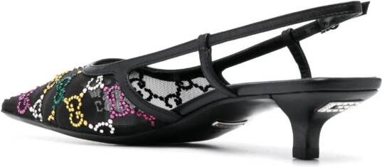Gucci 40mm crystal-embellished slingback pumps Black