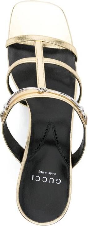 Gucci 75mm horsebit-detail leather sandals Gold