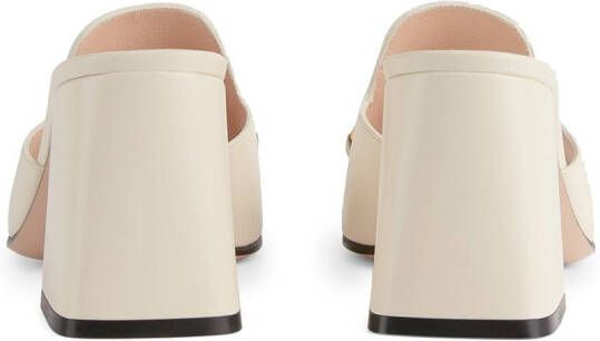 Gucci 75mm Horsebit mule sandals White