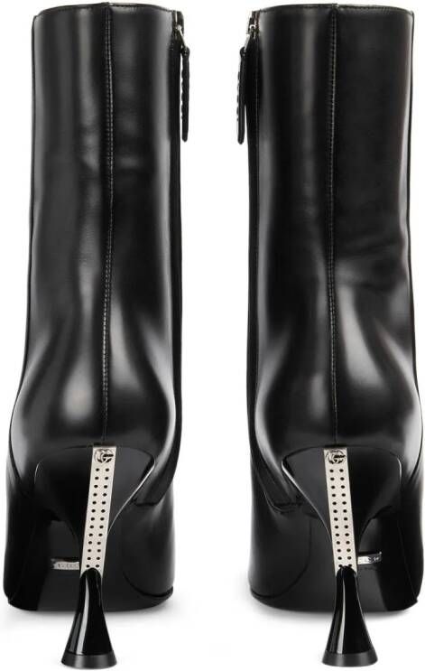 Gucci 95mm leather ankle boots Black