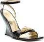 Gucci 95mm leather wedge sandals Black - Thumbnail 2