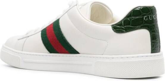 Gucci Ace Web-stripe leather sneakers White