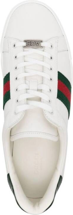 Gucci Ace Web-stripe leather sneakers White
