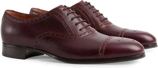 Gucci brogue-detailed Derby shoes Red