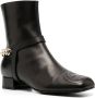 Gucci chain-trim leather ankle boots Black - Thumbnail 2