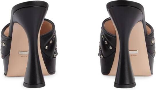 Gucci cystal embellished heeled mules Black