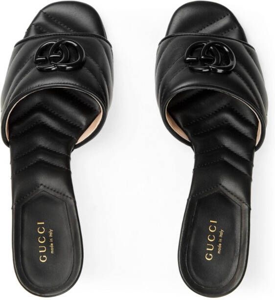 Gucci Double G 75mm slide sandal Black