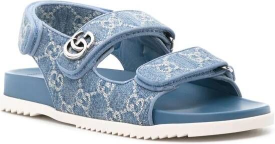 Gucci Double G denim sandals Blue
