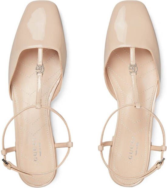 Gucci Double G leather ballerina shoes Pink