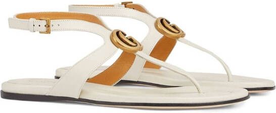 Gucci Double G leather thong sandals Neutrals