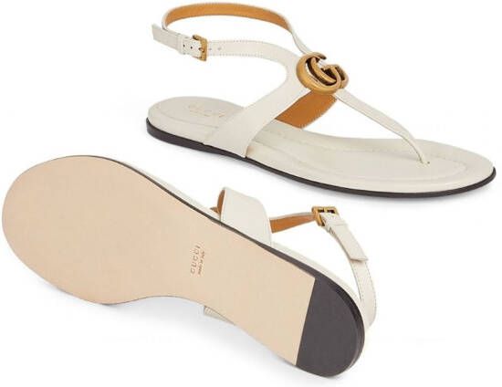 Gucci Double G leather thong sandals Neutrals