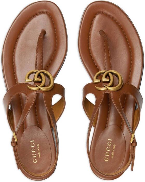 Gucci Double G thong sandals Brown