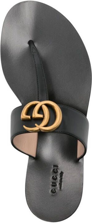 Gucci Double G thong-strap slides Black