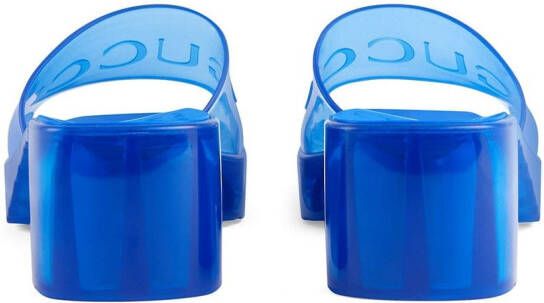 Gucci embossed logo slide sandals Blue