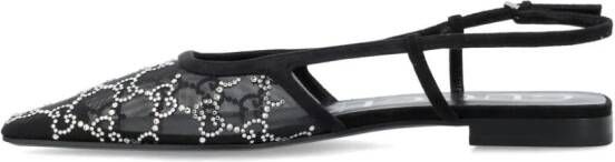 Gucci GG crystal-embellished ballerina shoes Black