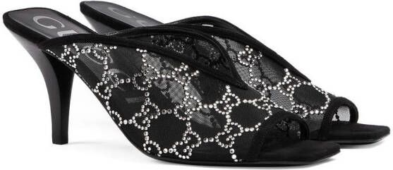 Gucci 90mm GG crystal-embellished mules Black