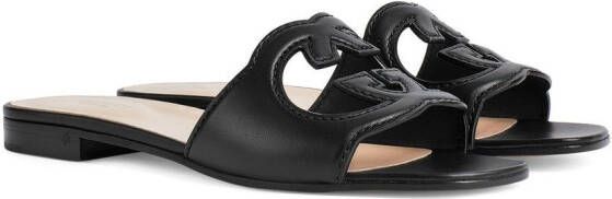 Gucci GG cut-out flat sandals Black