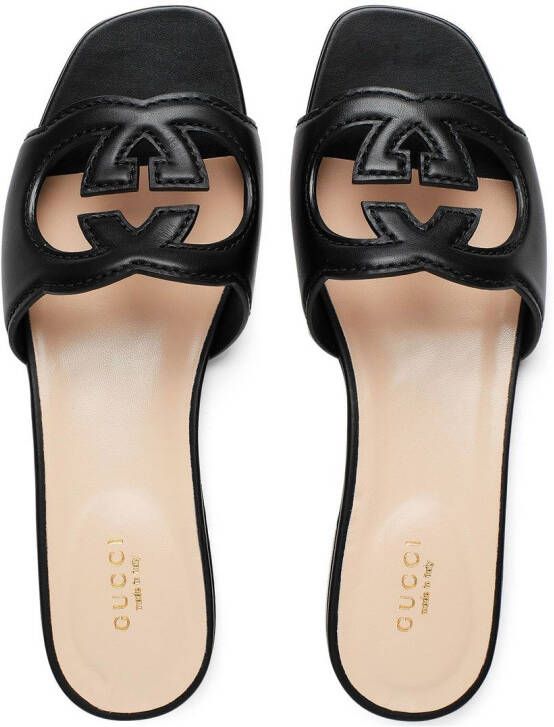 Gucci GG cut-out flat sandals Black