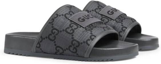 Gucci GG Damier padded slides Grey