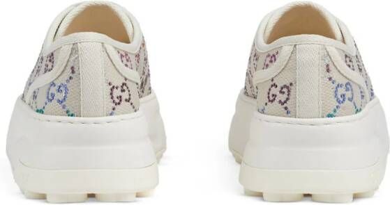 Gucci GG-embellished lace-up sneakers Neutrals