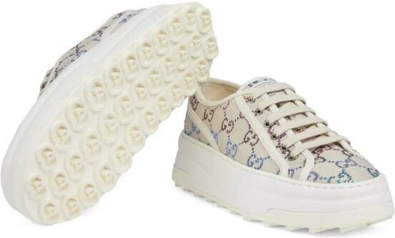 Gucci GG-embellished lace-up sneakers Neutrals