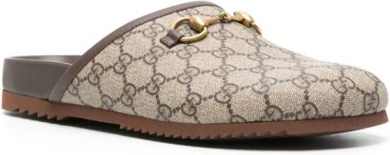Gucci GG Horsebit canvas slippers Neutrals