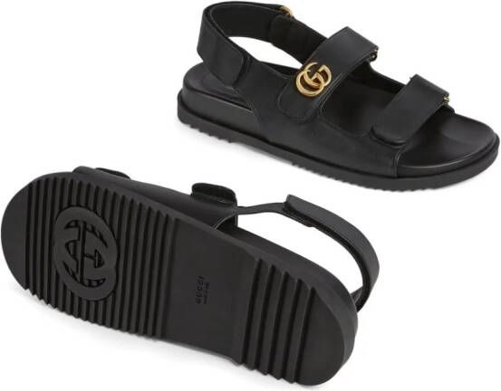 Gucci GG leather sandals Black