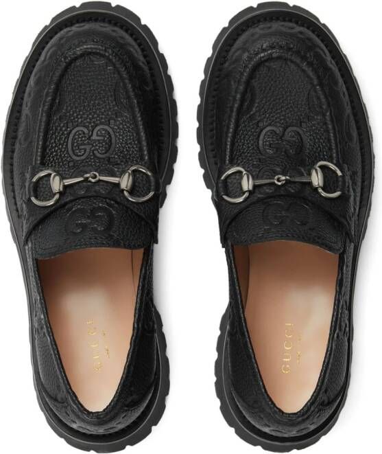 Gucci GG logo-debossed lug loafers Black